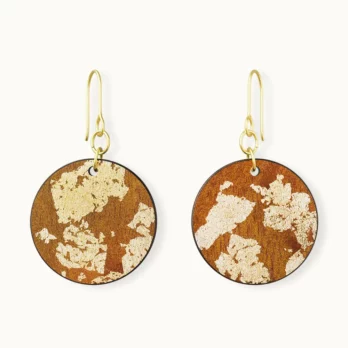 【Earrings】Shattered Gold Foil – Camphor (Round)