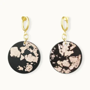 黑檀碎銅(圓)耳環