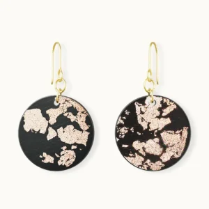 黑檀碎銅(圓)耳環