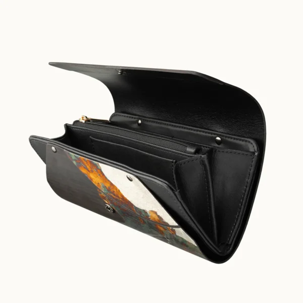 黑檀朧月長皮夾-開 【長皮夾】黑檀朧月箔長夾