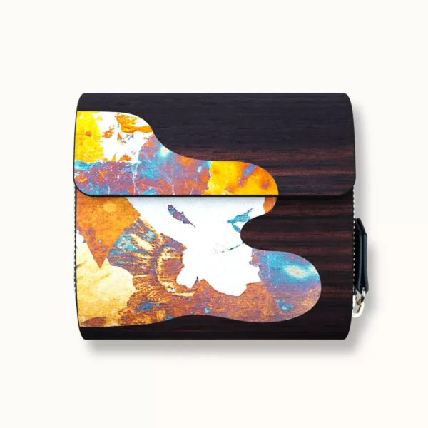 【短皮夾】黑檀朧月箔