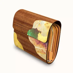 【短皮夾】柚木秋華箔