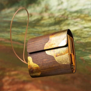 【短皮夾】柚木秋華箔