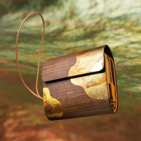 【短皮夾】柚木秋華箔